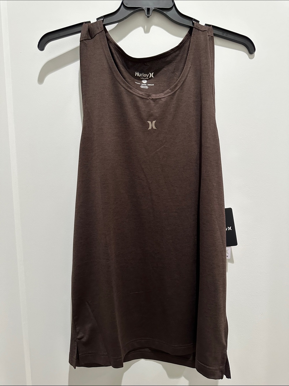 Hurley Brown Men’s Tank Top - Minimal Logo Muscle Tee